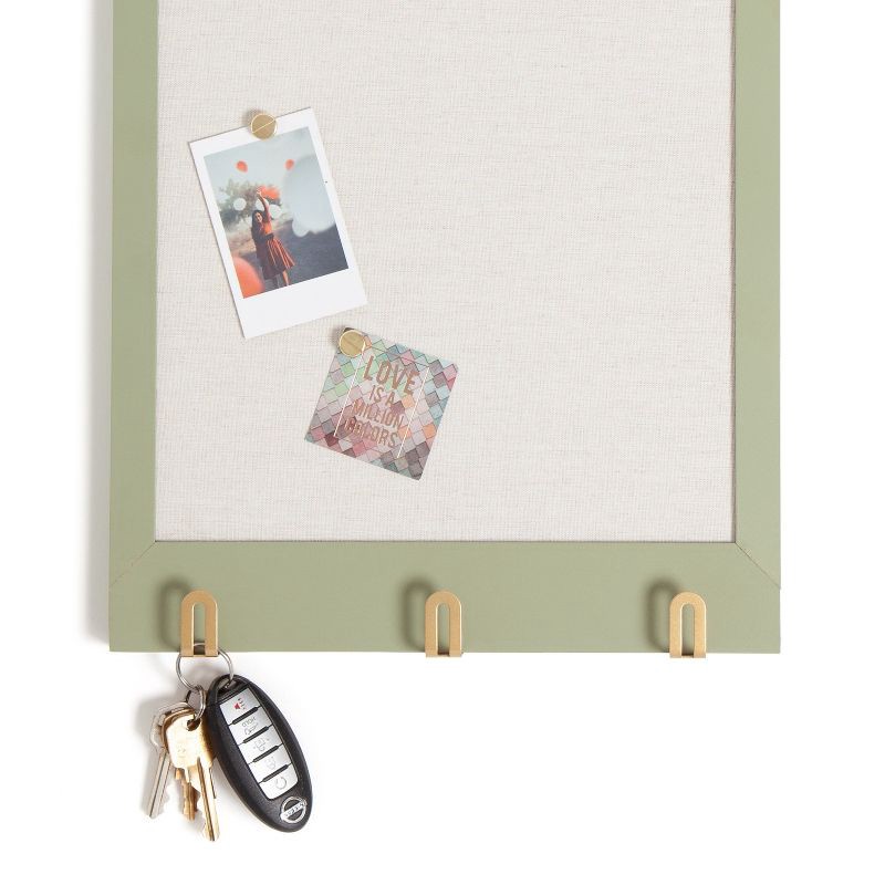 slide 6 of 7, U Brands 11"x17" Modern Wall Organizer Center Linen Bulletin Forest Fog, 1 ct