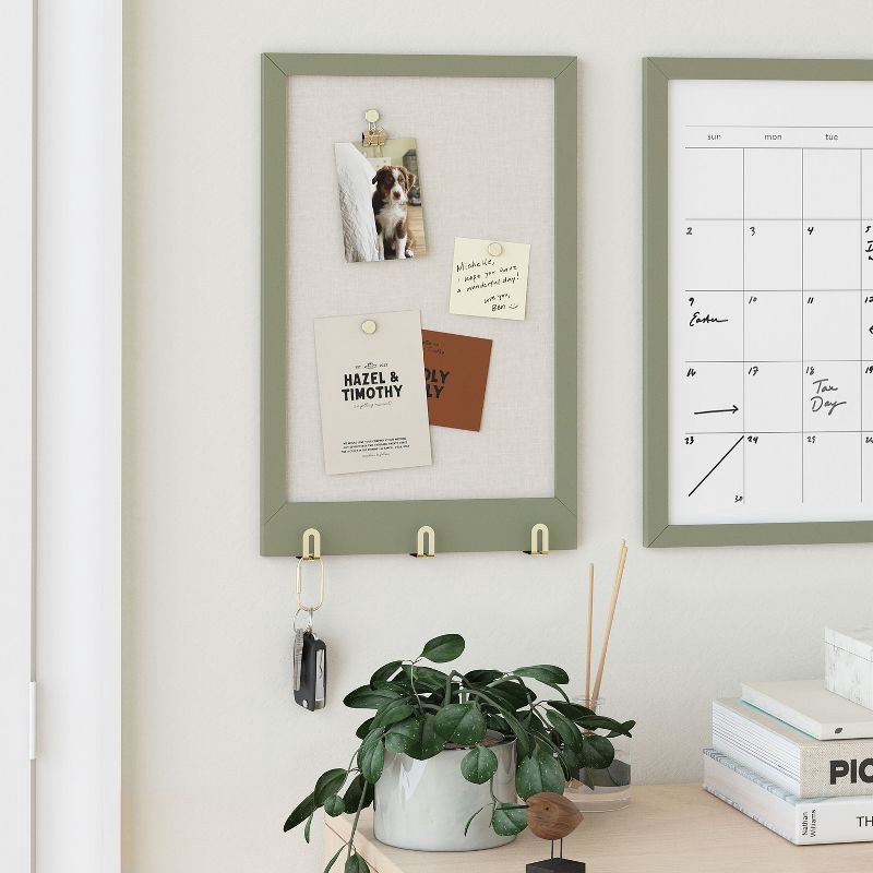 slide 7 of 7, U Brands 11"x17" Modern Wall Organizer Center Linen Bulletin Forest Fog, 1 ct