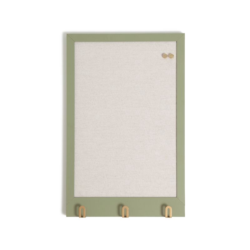 slide 1 of 7, U Brands 11"x17" Modern Wall Organizer Center Linen Bulletin Forest Fog, 1 ct