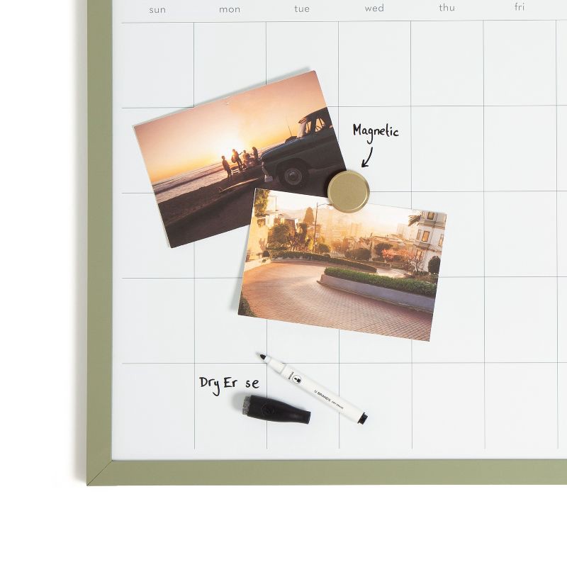 slide 7 of 8, U Brands 17"x22" Modern Wall Organizer Dry Erase Calendar Forest Fog: Magnetic Whiteboard Calendar for Wall with Mounting Hardware, 1 ct