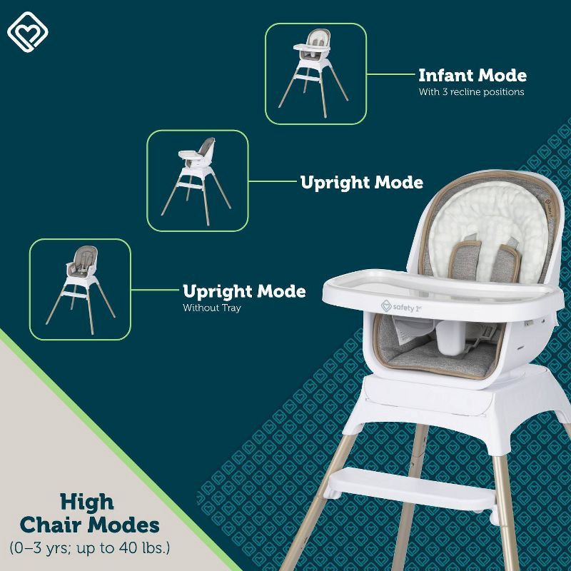 slide 4 of 17, Safety 1st Grow and Go Rotating High Chair - French Gray, 1 ct