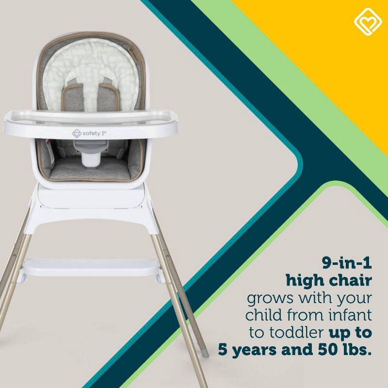slide 6 of 17, Safety 1st Grow and Go Rotating High Chair - French Gray, 1 ct