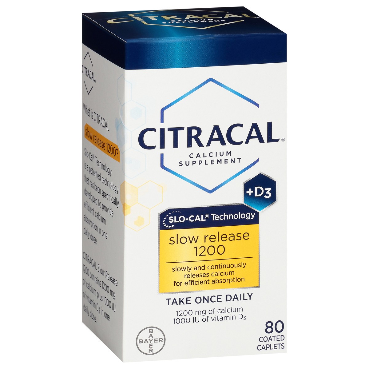 slide 2 of 9, Citracal Calcium & D3 Slow Release Calcium Dietary Supplement Tablets, 80 ct