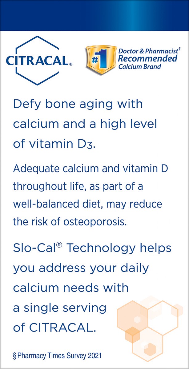 slide 5 of 9, Citracal Calcium & D3 Slow Release Calcium Dietary Supplement Tablets, 80 ct