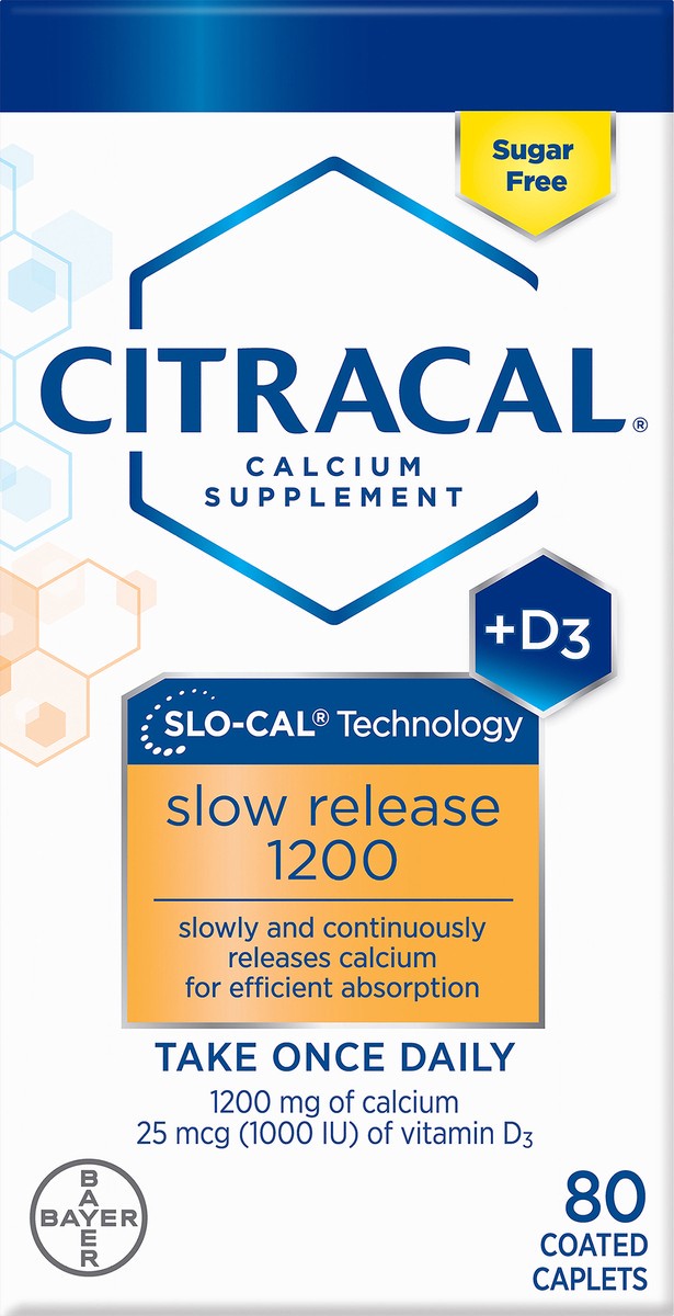 slide 6 of 9, Citracal Calcium & D3 Slow Release Calcium Dietary Supplement Tablets, 80 ct