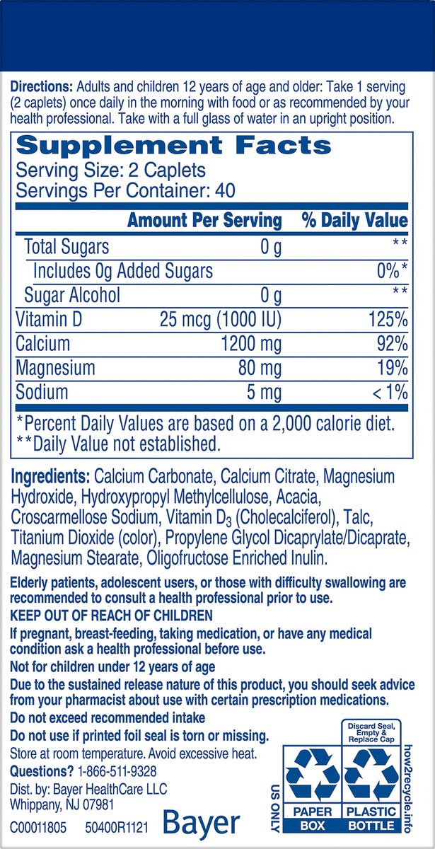 slide 8 of 9, Citracal Calcium & D3 Slow Release Calcium Dietary Supplement Tablets, 80 ct