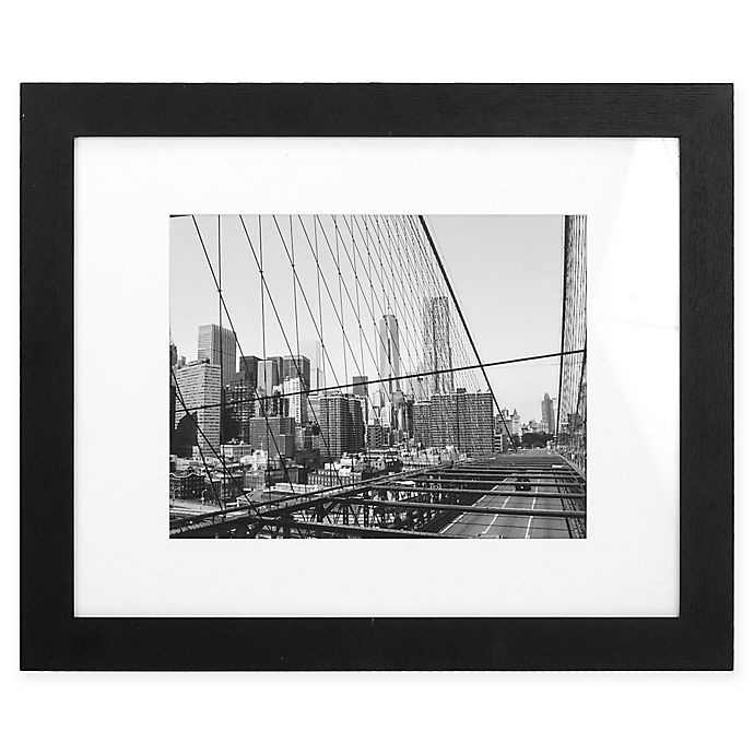 slide 1 of 1, Malden Gallery Matted Photo Frame - Black, 11 in x 14 in