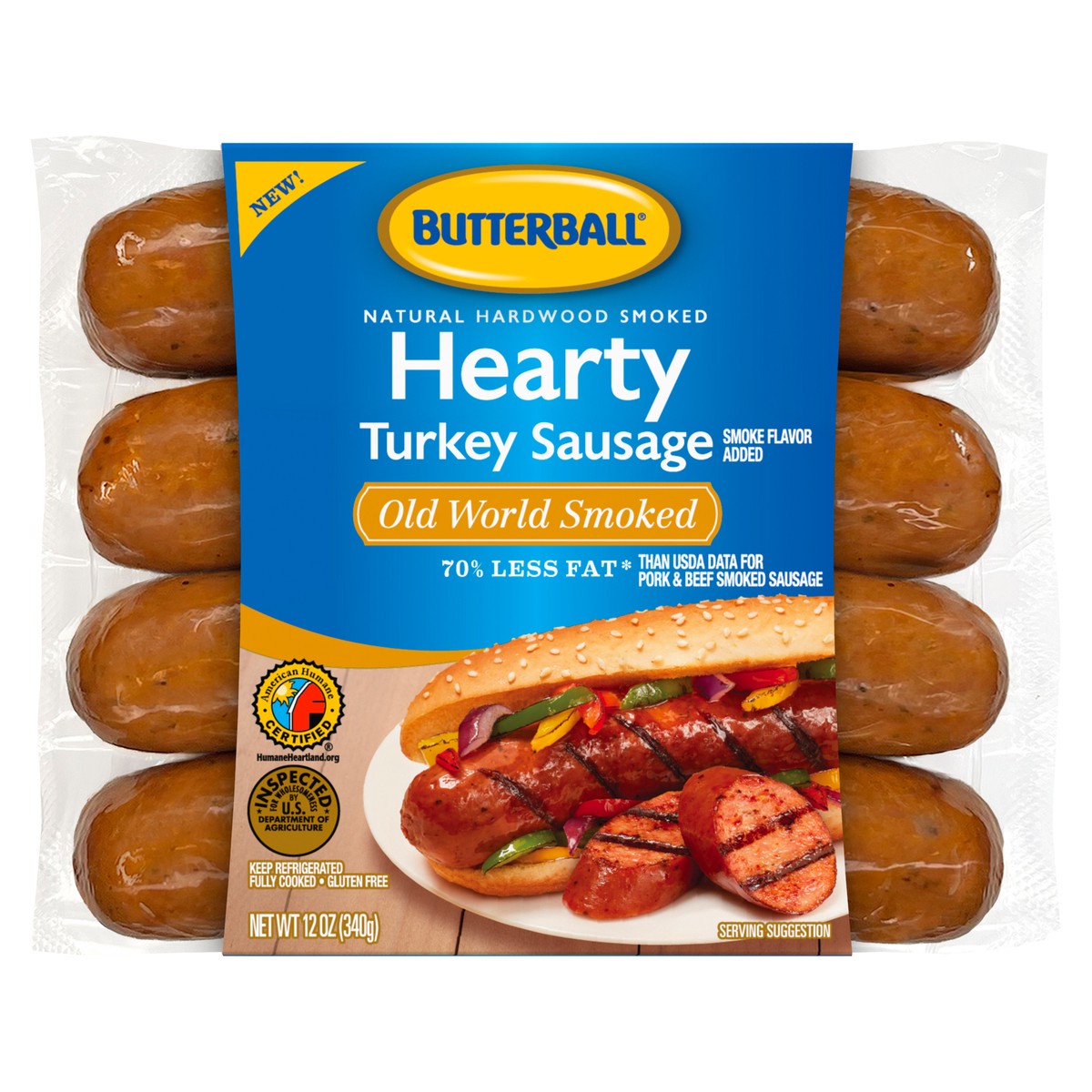 slide 5 of 6, Butterball Hearty Link Turkey Sausage, Old World Smoked, 12 oz