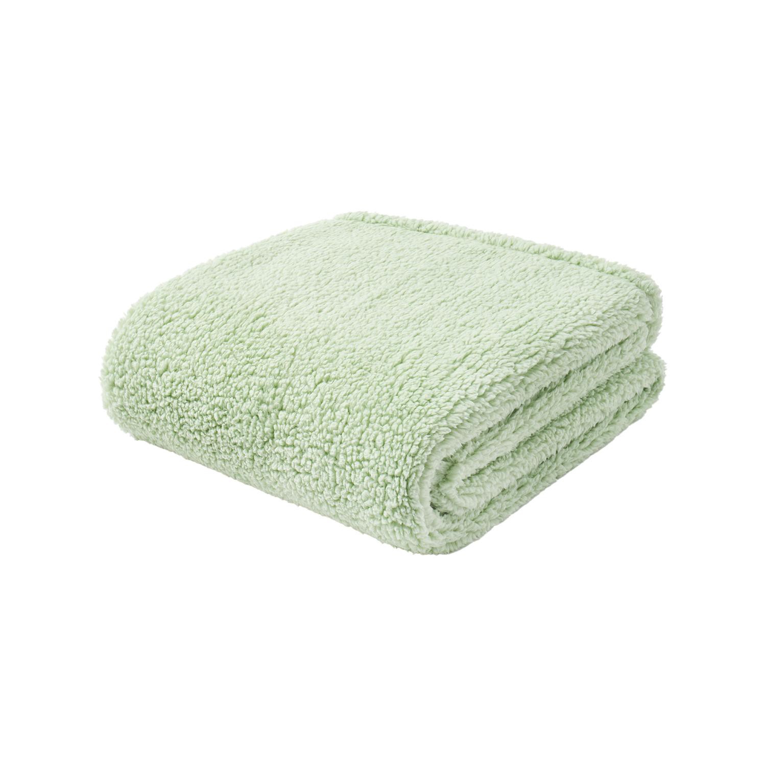 slide 1 of 6, Havenstay Value Sherpa Throw, 50 In X 70 In, Light Green, 50 x 70