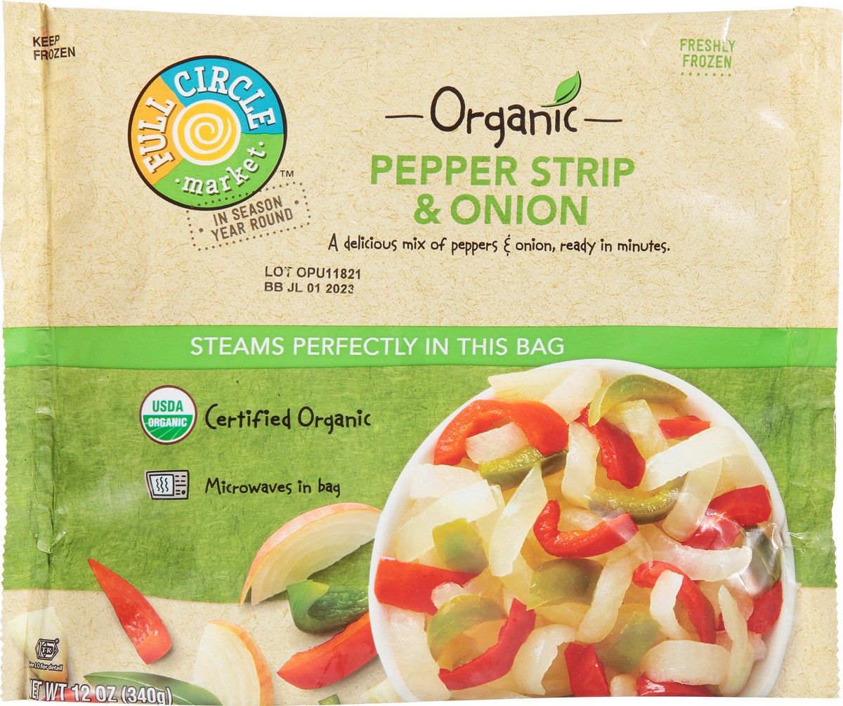 slide 1 of 9, Full Circle Market Organic Pepper Strip & Onion 12 oz, 12 oz