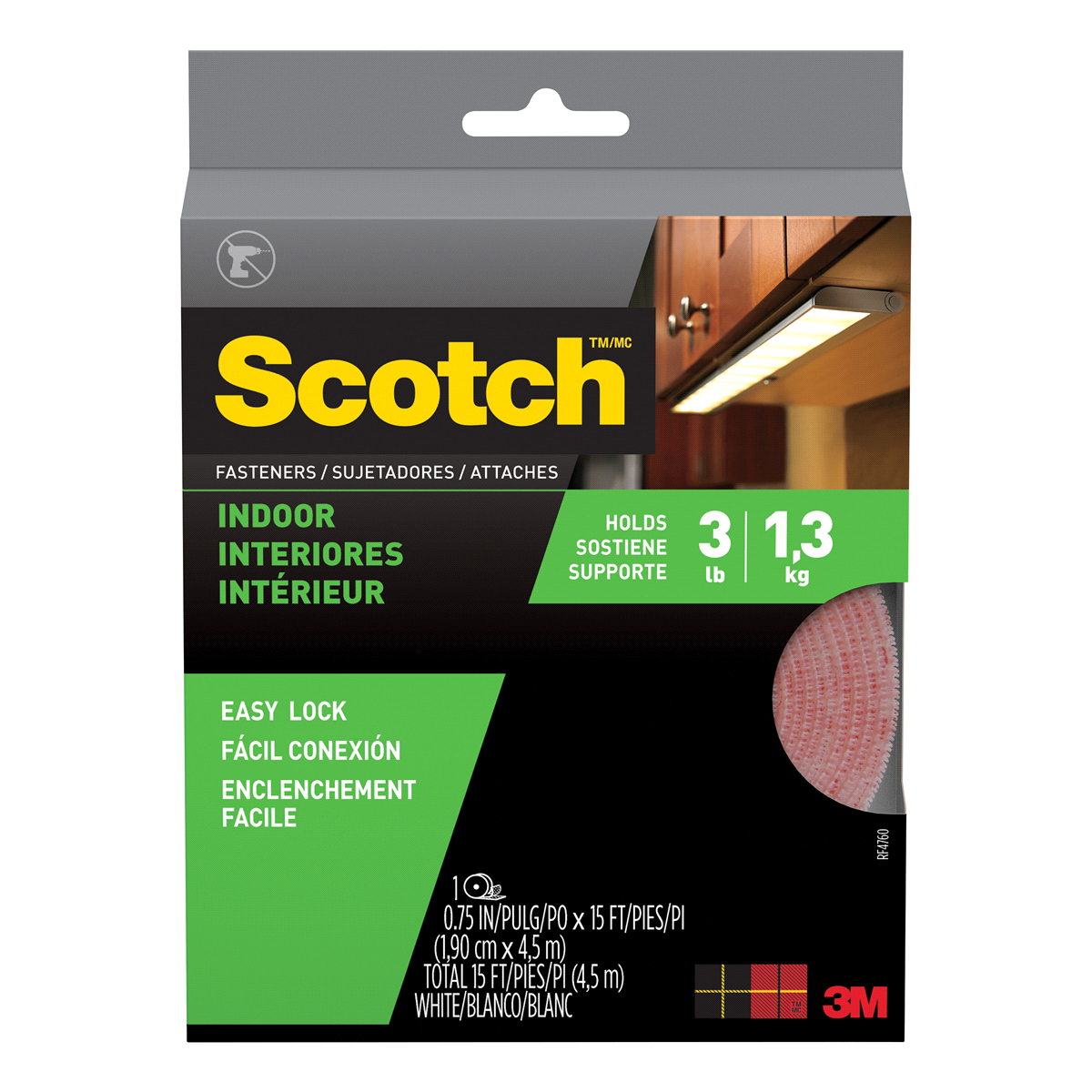 slide 1 of 7, Scotch Indoor Fasteners, White, 0.75 in x 15 ft