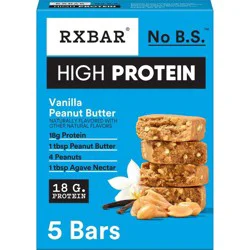 RXBAR High Protein Bars, Gluten Free, Protein Snacks, Vanilla Peanut Butter, 10.5oz Box, 5 Bars