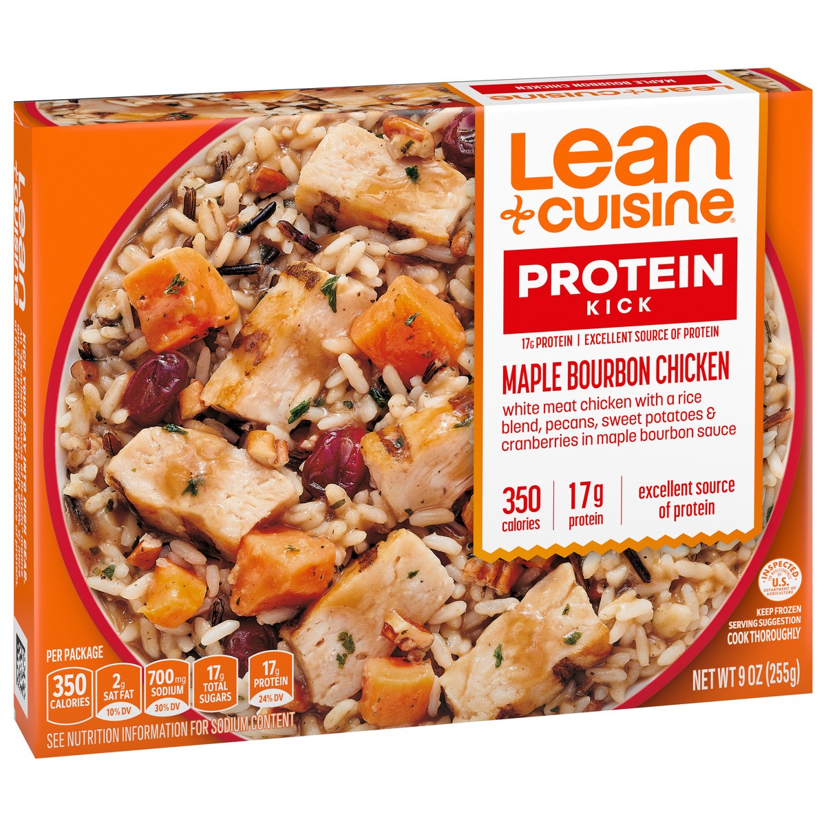 slide 3 of 9, Lean Cuisine Frozen Meal Maple Bourbon Chicken, Protein Kick Microwave Meal, Microwave Chicken Dinner, Frozen Dinner for One, 9 oz