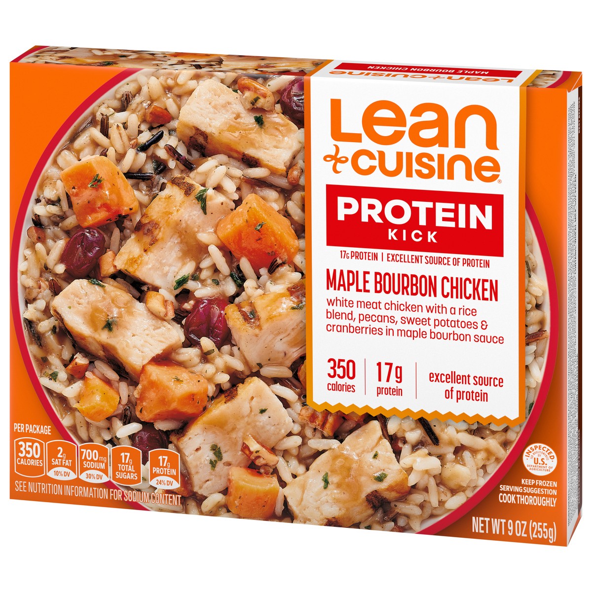 slide 4 of 9, Lean Cuisine Frozen Meal Maple Bourbon Chicken, Protein Kick Microwave Meal, Microwave Chicken Dinner, Frozen Dinner for One, 9 oz