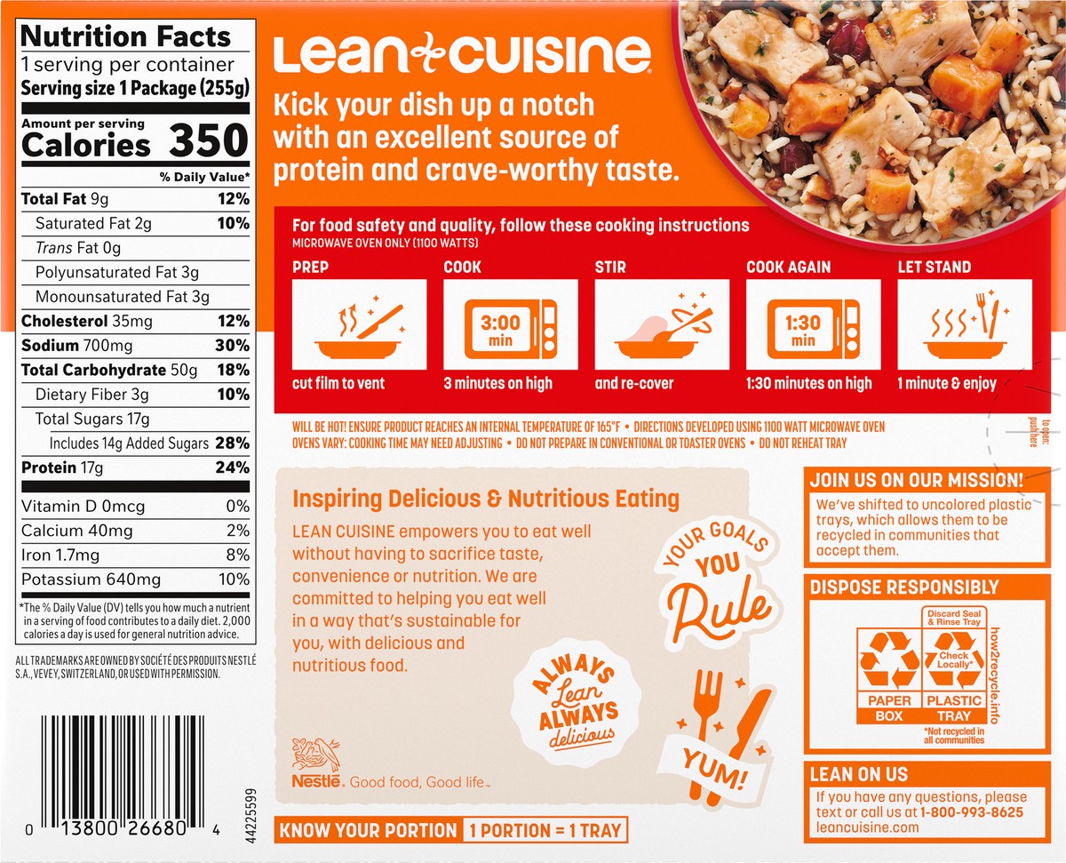 slide 2 of 9, Lean Cuisine Frozen Meal Maple Bourbon Chicken, Protein Kick Microwave Meal, Microwave Chicken Dinner, Frozen Dinner for One, 9 oz