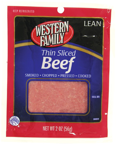 slide 1 of 1, Western Family Smoked Sliced Beef, 2 oz