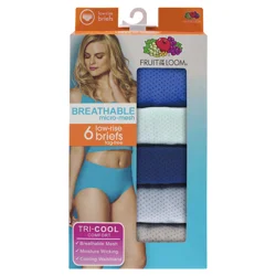 Fruit of the Loom Women's Breathable Micro-Mesh Low Rise Brief, Size: 6