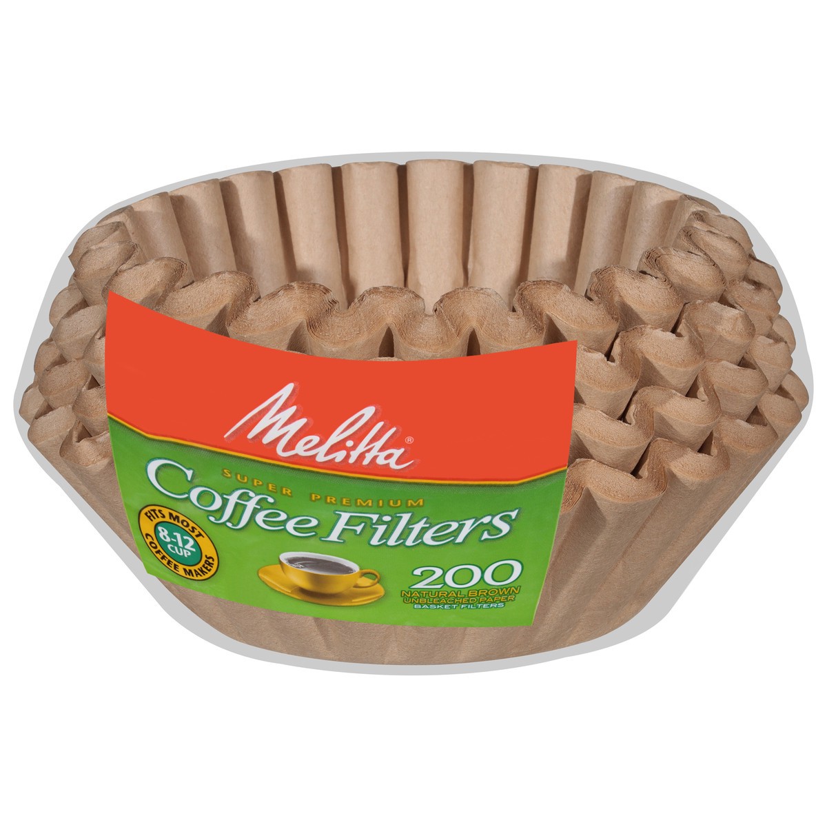 slide 3 of 9, Melitta Natural Brown Super Premium Basket Coffee Filters 200 ea, 200 ct