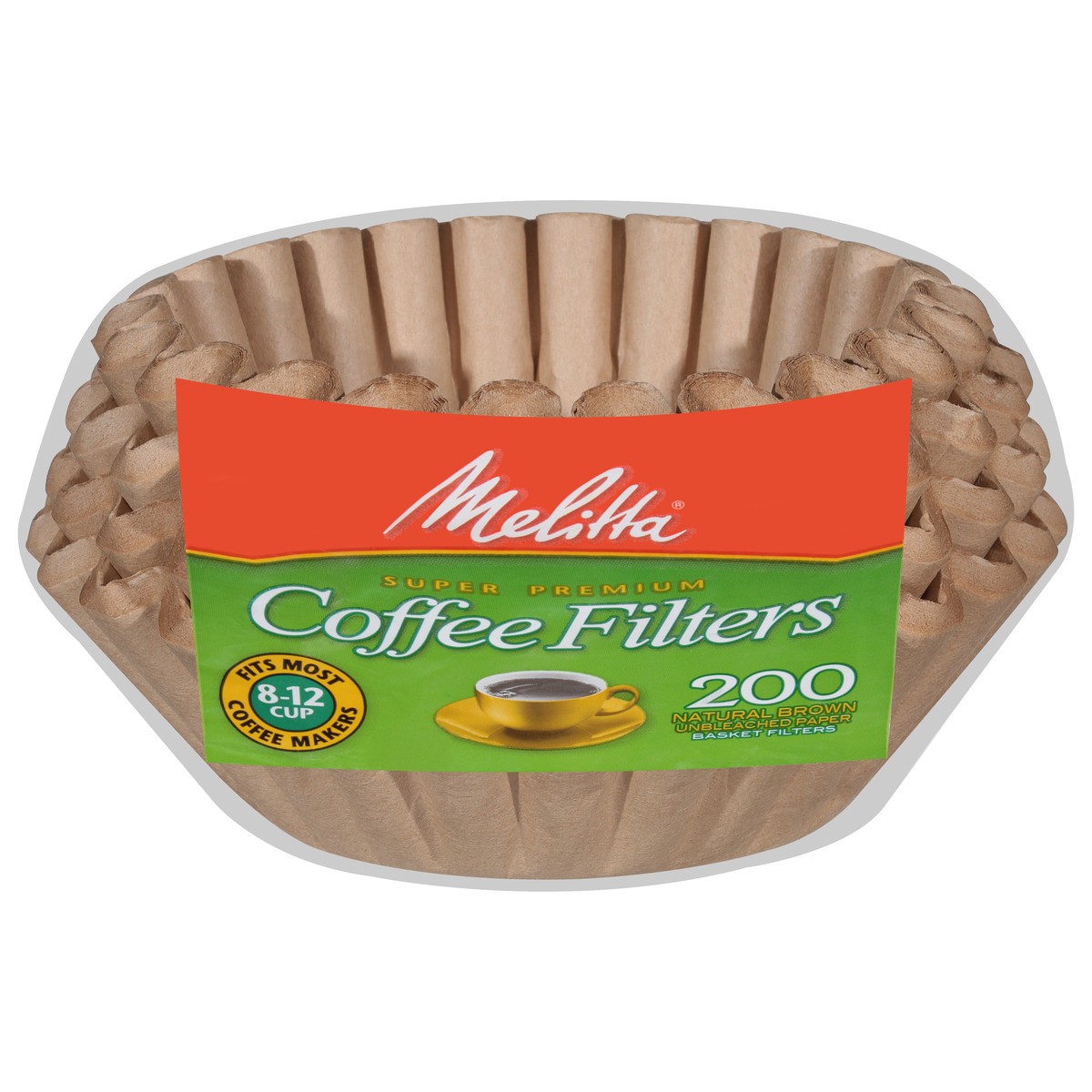 slide 1 of 9, Melitta Natural Brown Super Premium Basket Coffee Filters 200 ea, 200 ct