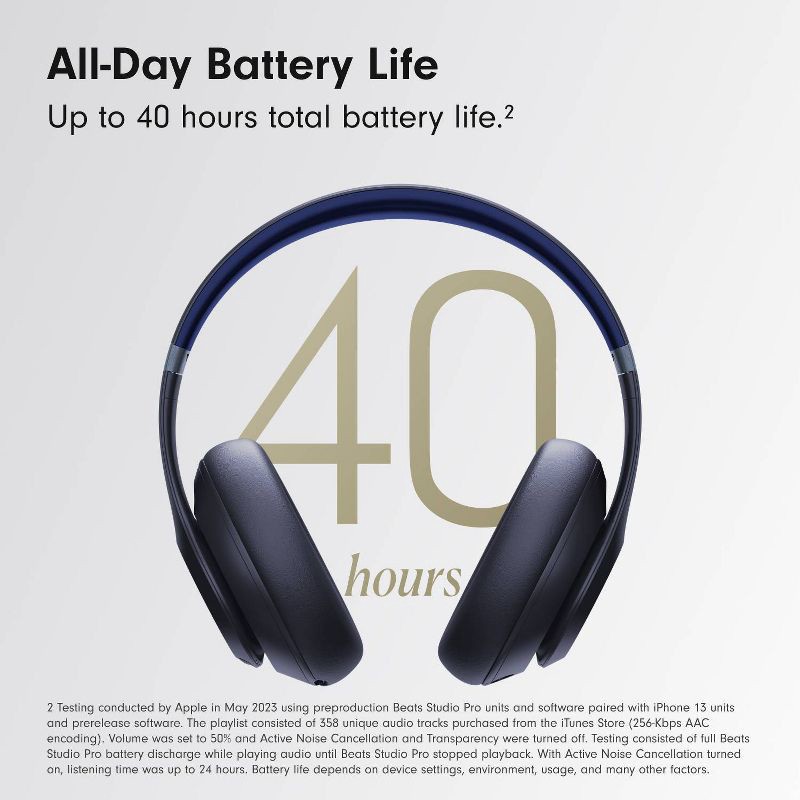 slide 10 of 16, Beats Studio Pro Bluetooth Wireless Headphones - Navy, 1 ct