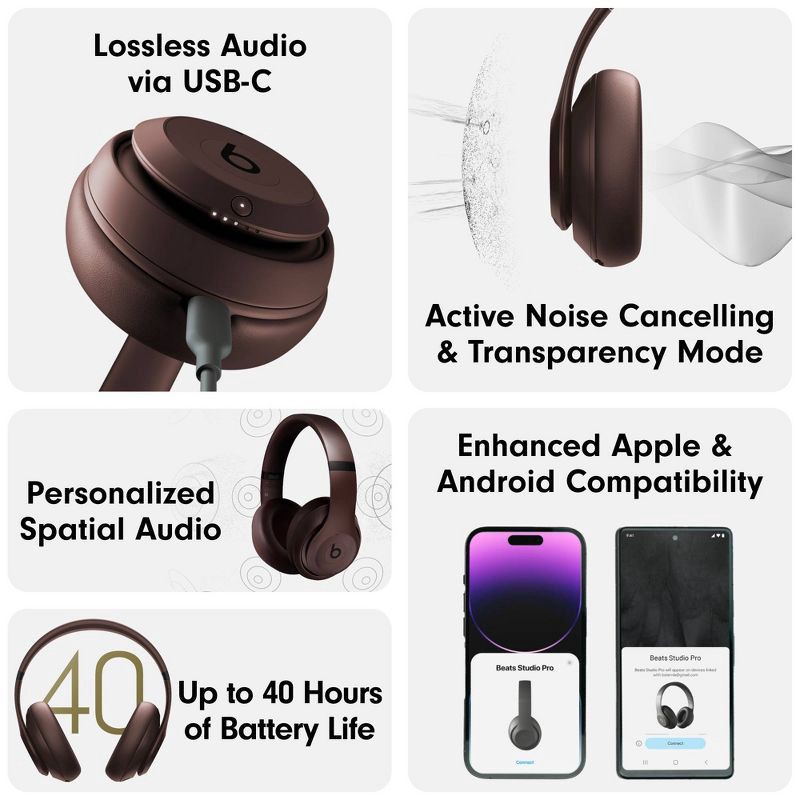 slide 8 of 18, Beats Studio Pro Bluetooth Wireless Headphones - Deep Brown, 1 ct