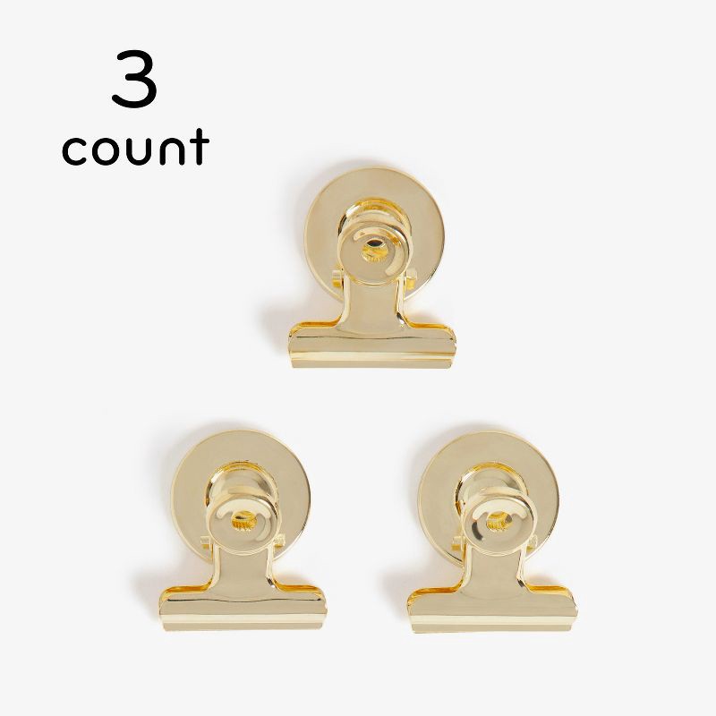 slide 4 of 10, U Brands 3ct Magnetic Bulldog Clips Gold, 3 ct