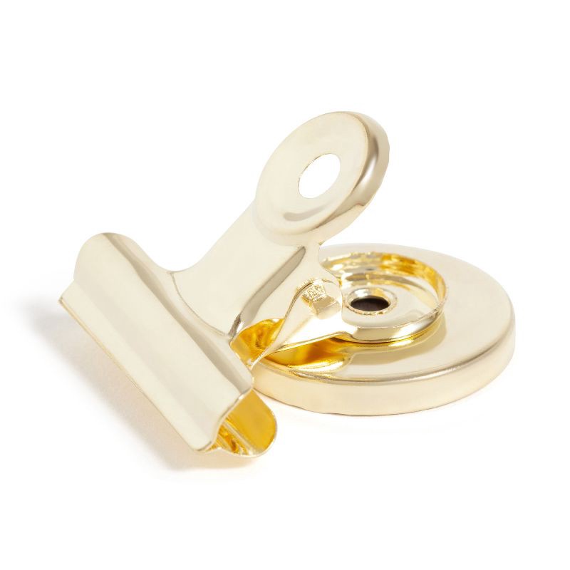 slide 6 of 10, U Brands 3ct Magnetic Bulldog Clips Gold, 3 ct