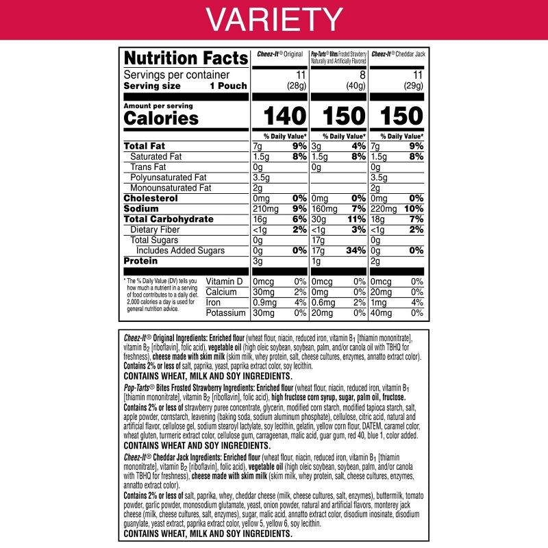 slide 6 of 8, Kellogg's Snacks Kellogg's Cheez-It + PopTarts Snacks Variety Pack - 33.42oz, 33.42 oz