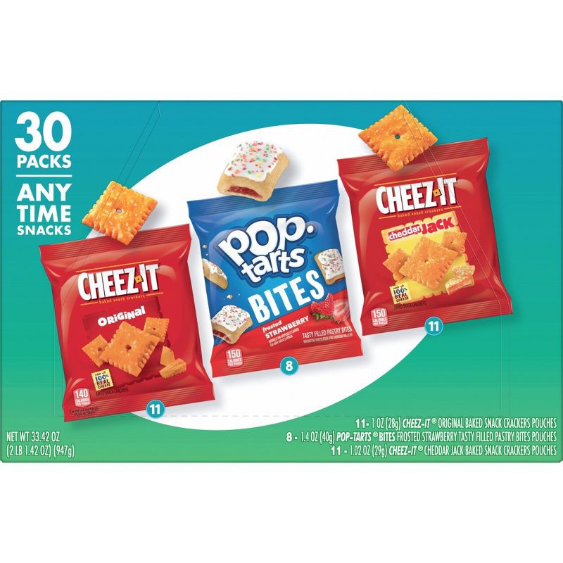 slide 7 of 8, Kellogg's Snacks Kellogg's Cheez-It + PopTarts Snacks Variety Pack - 33.42oz, 33.42 oz