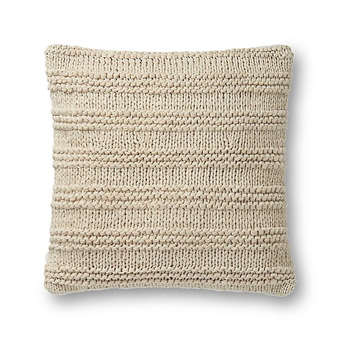 slide 1 of 2, Magnolia Home by Joanna Gaines Amelia Square Throw Pillow - Beige, 22 in