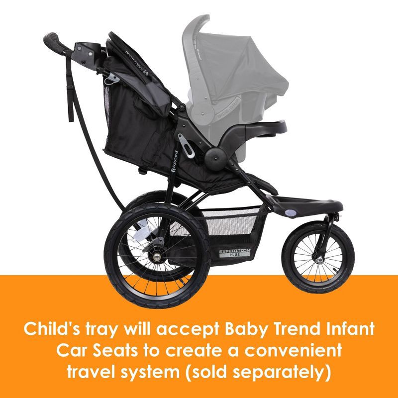 slide 8 of 12, Baby Trend Expedition Plus Jogger with LED Safety Light - Madrid Black, 1 ct