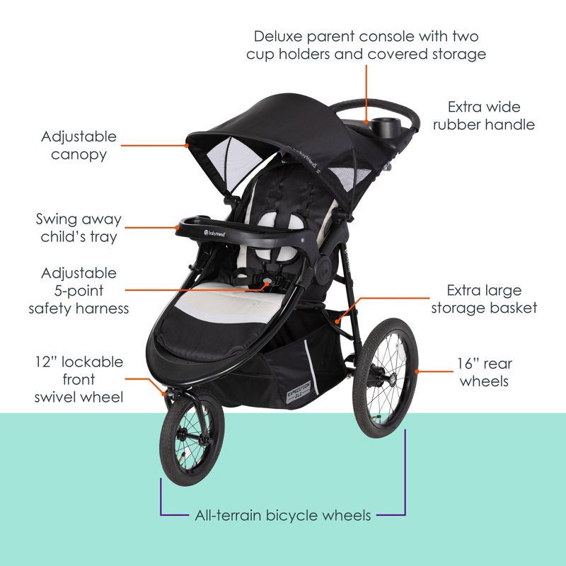 slide 2 of 20, Baby Trend Expedition DLX Jogger Travel System with EZ-Lift Plus Infant Car Seat - Madrid Tan, 1 ct