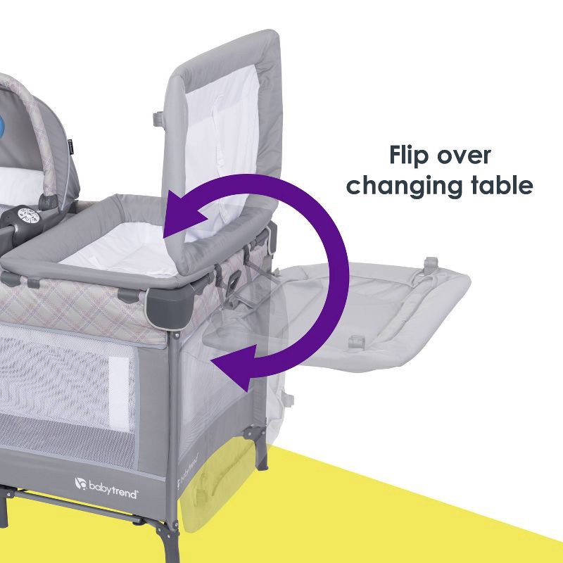 slide 13 of 17, Baby Trend Lullaby Nursery Suite EZ-Fold Playard with Portable Rocking Lounger - Madrid Plaid, 1 ct