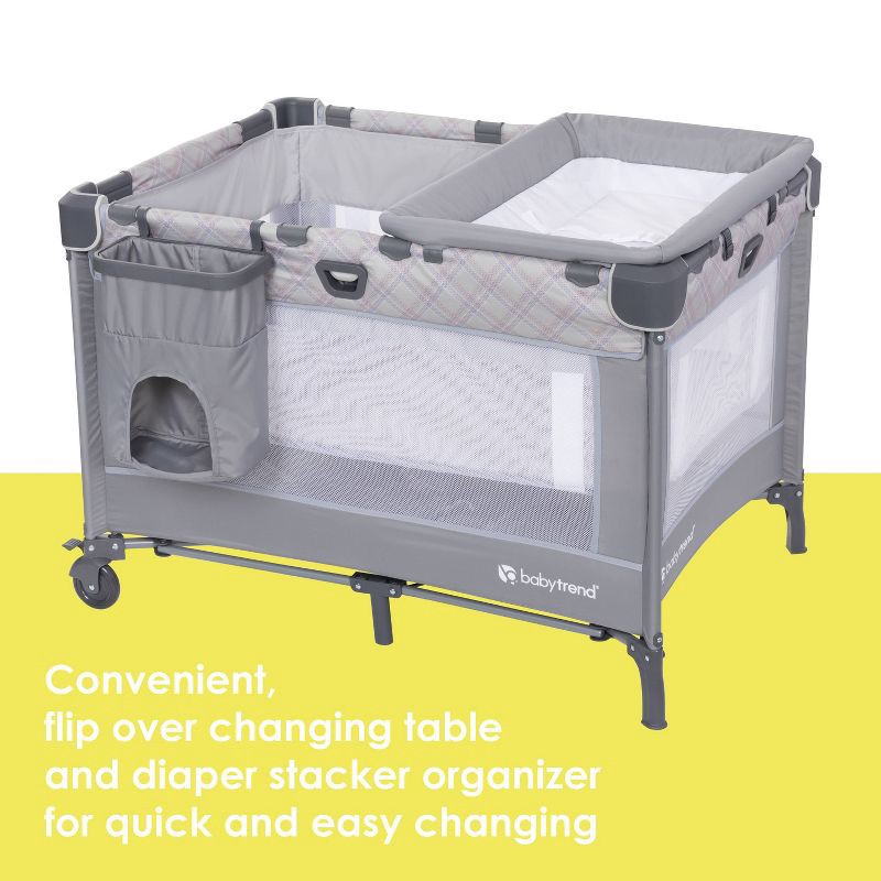 slide 4 of 17, Baby Trend Lullaby Nursery Suite EZ-Fold Playard with Portable Rocking Lounger - Madrid Plaid, 1 ct