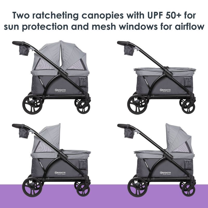 slide 3 of 17, Baby Trend Navigator 2-in-1 Stroller Wagon - Madrid Gray, 1 ct