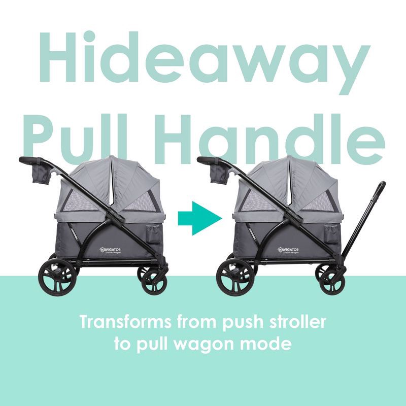 slide 10 of 17, Baby Trend Navigator 2-in-1 Stroller Wagon - Madrid Gray, 1 ct