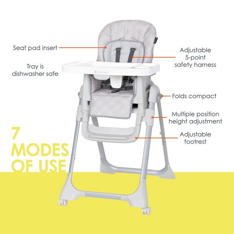 slide 2 of 16, Baby Trend Everlast 7-in-1 High Chair - Madrid Plaid, 1 ct