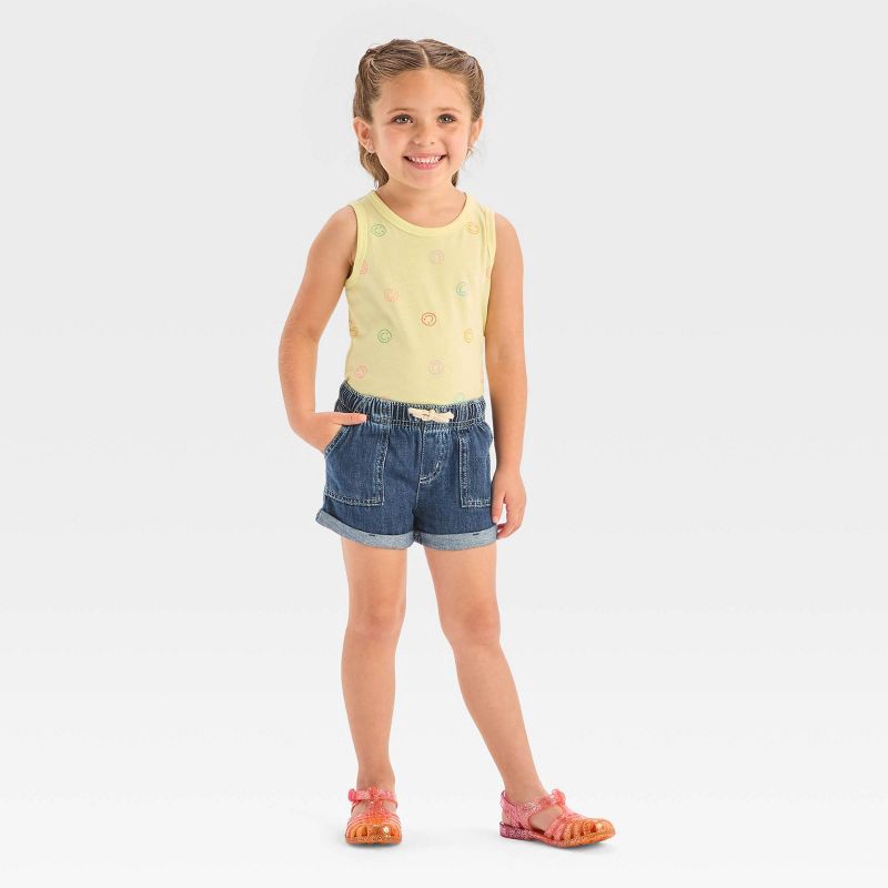 slide 3 of 3, Toddler Girls' Denim Pull-On Shorts - Cat & Jack™ Dark Wash 3T, 1 ct