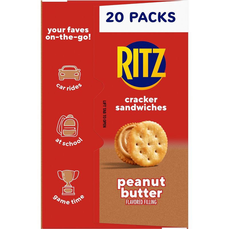 slide 12 of 15, Ritz Peanut Butter Cracker Sandwiches Family Size - 27.6oz/20ct, 27.6 oz, 20 ct