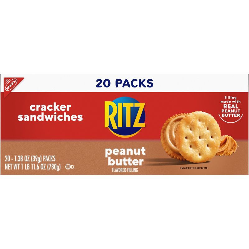 slide 14 of 14, Ritz Peanut Butter Cracker Sandwiches Family Size - 27.6oz/20ct, 27.6 oz, 20 ct