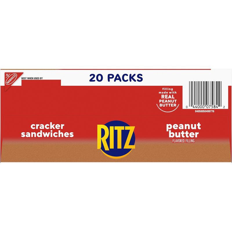 slide 14 of 15, Ritz Peanut Butter Cracker Sandwiches Family Size - 27.6oz/20ct, 27.6 oz, 20 ct