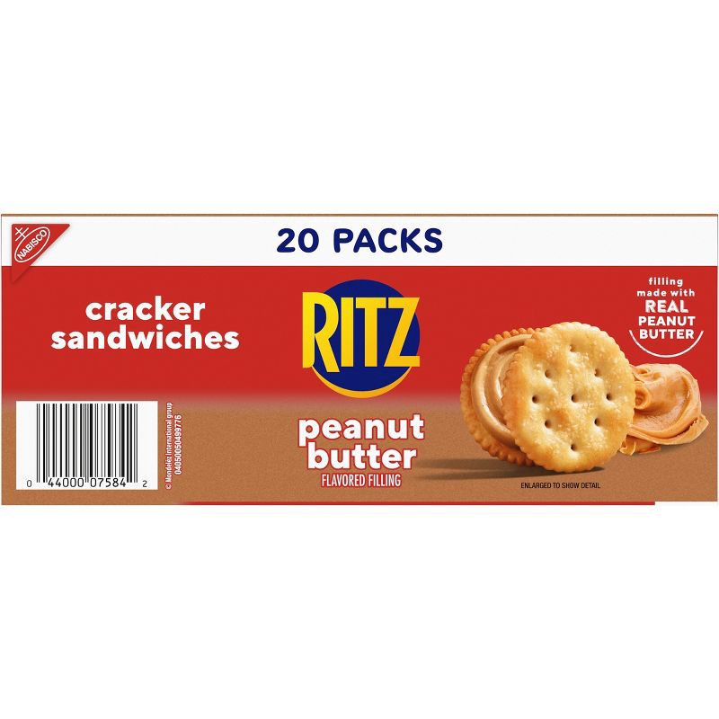 slide 15 of 15, Ritz Peanut Butter Cracker Sandwiches Family Size - 27.6oz/20ct, 27.6 oz, 20 ct