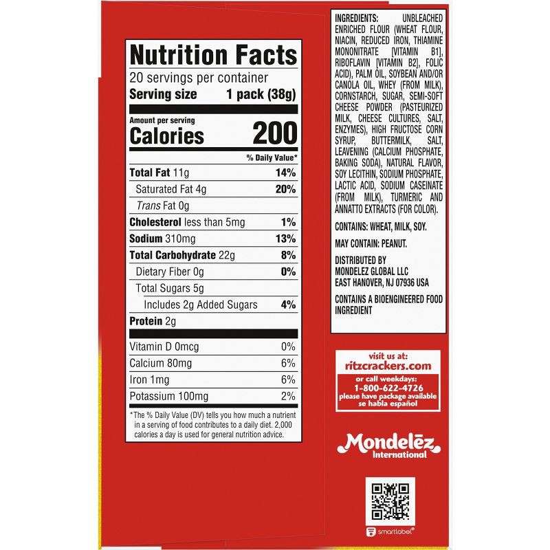 slide 13 of 15, Ritz Cheese Crackers Sandwiches Family Size - 27oz/20ct, 27 oz, 20 ct