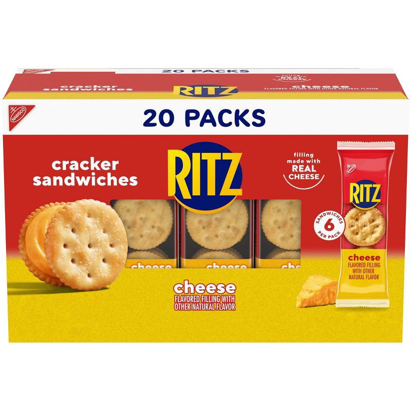 slide 1 of 15, Ritz Cheese Crackers Sandwiches Family Size - 27oz/20ct, 27 oz, 20 ct