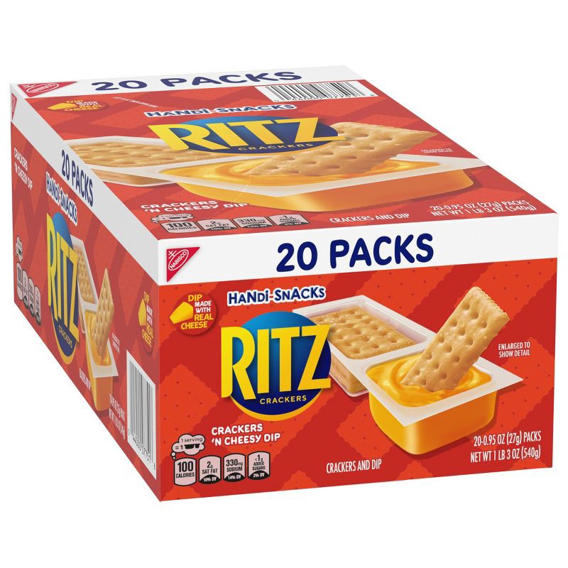 slide 8 of 12, Handi-Snacks Ritz Crackers 'N Cheese Dip - 19oz/20ct, 19 oz, 20 ct