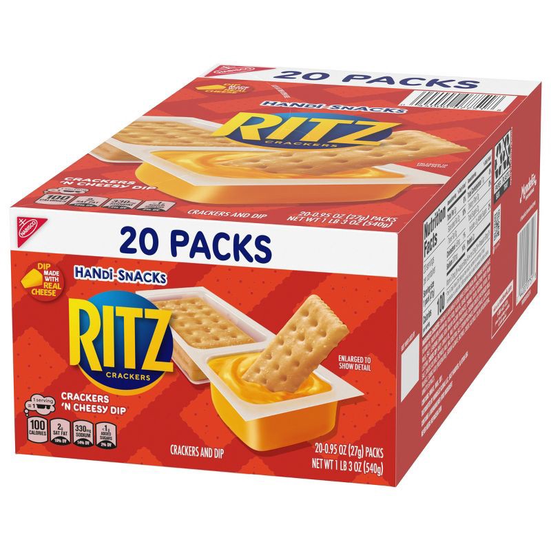 slide 9 of 12, Handi-Snacks Ritz Crackers 'N Cheese Dip - 19oz/20ct, 19 oz, 20 ct