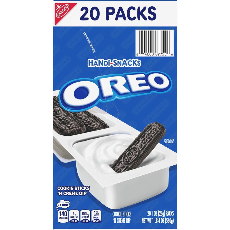 slide 12 of 13, Handi-Snacks Oreo Cookies 'N Crème Snack Pack - 20oz/20ct, 20 ct; 20 oz
