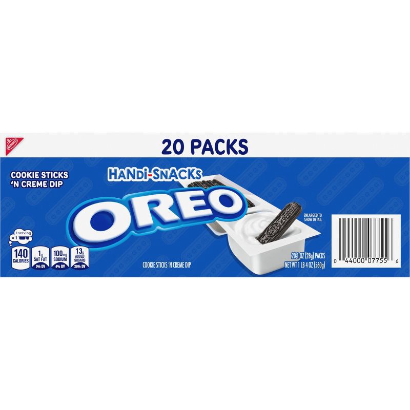 slide 11 of 13, Handi-Snacks Oreo Cookies 'N Crème Snack Pack - 20oz/20ct, 20 ct; 20 oz