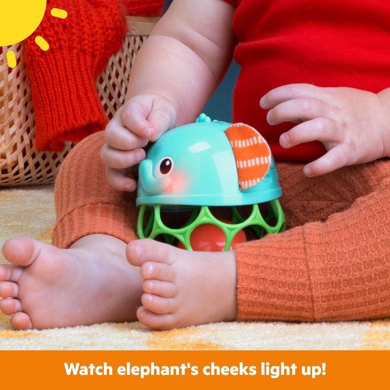 slide 4 of 9, Bright Starts Giggle & Glow Musical Light-Up Rattle Easy-Grasp Elephant, 1 ct