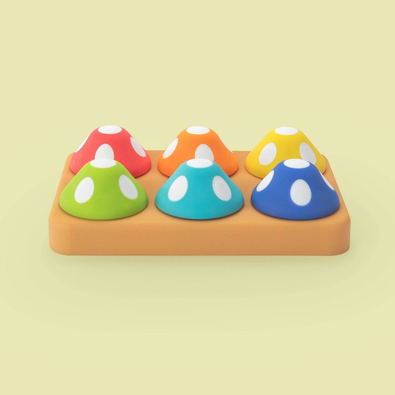 slide 3 of 4, Sassy Toys Moody Matching Mushrooms Stacking Toy, 1 ct